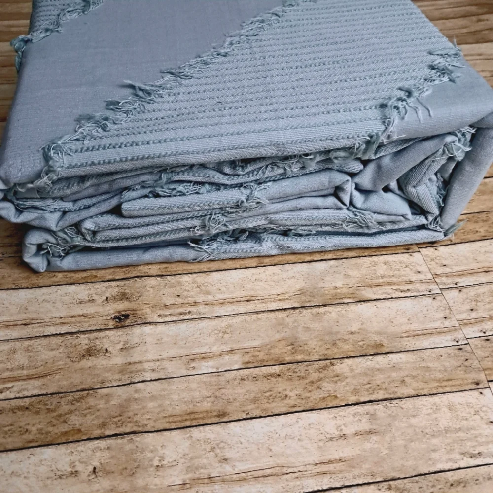 OPAL HOUSE 2pcs BlueTwin/Twin Extra Long Cotton Dovet Cover Set